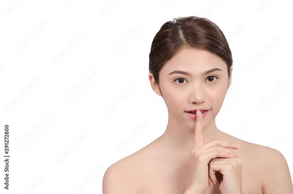 Portrait of Beautiful Asian women on white background Portrait of Beautiful Asian women on white background