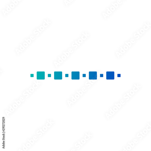 square line divider design element. Digital geometric abstraction line and points. Stock Vector illustration isolated on white background.