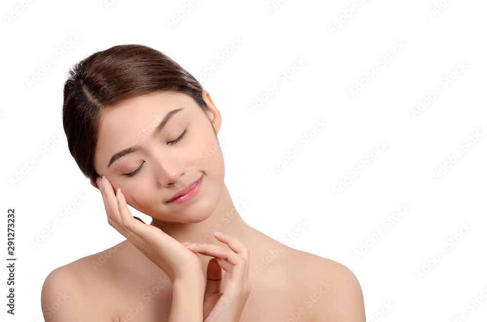 Portrait of Beautiful Asian women on white background Portrait of Beautiful Asian women on white background