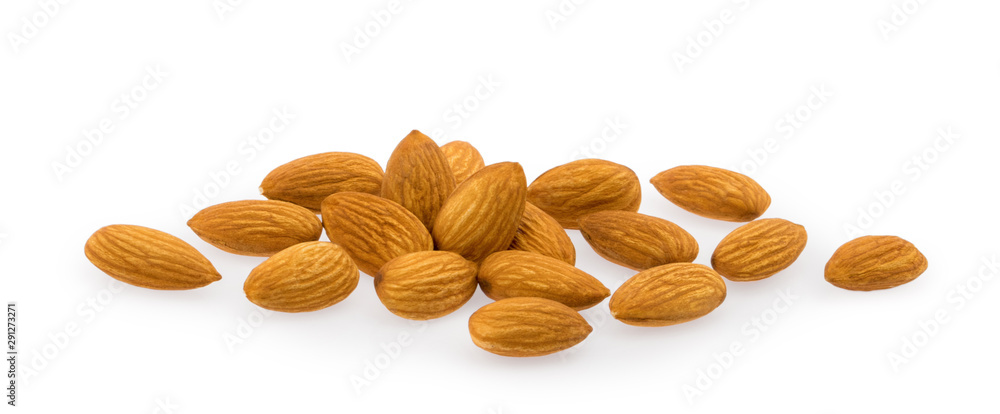 Almond nuts isolated on white background Almond nuts isolated on white background
