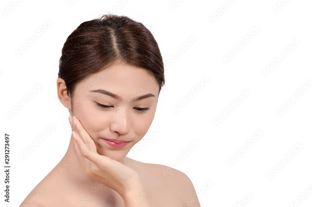 Portrait of Beautiful Asian women on white background Portrait of Beautiful Asian women on white background