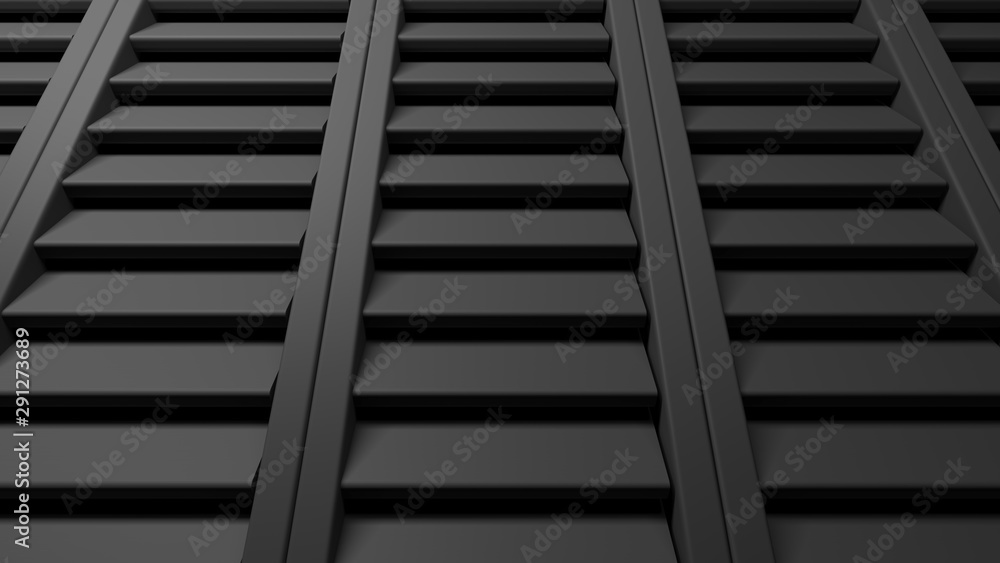 Abstract background with black shutters windows - 3D rendering illustration Abstract background with black shutters windows - 3D rendering illustration