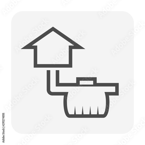Septic tank vector icon. That sanitation equipment part of drainage system for installation or construction in underground for sewage or wastewater treatment by bacteria for home toilet and bathroom.