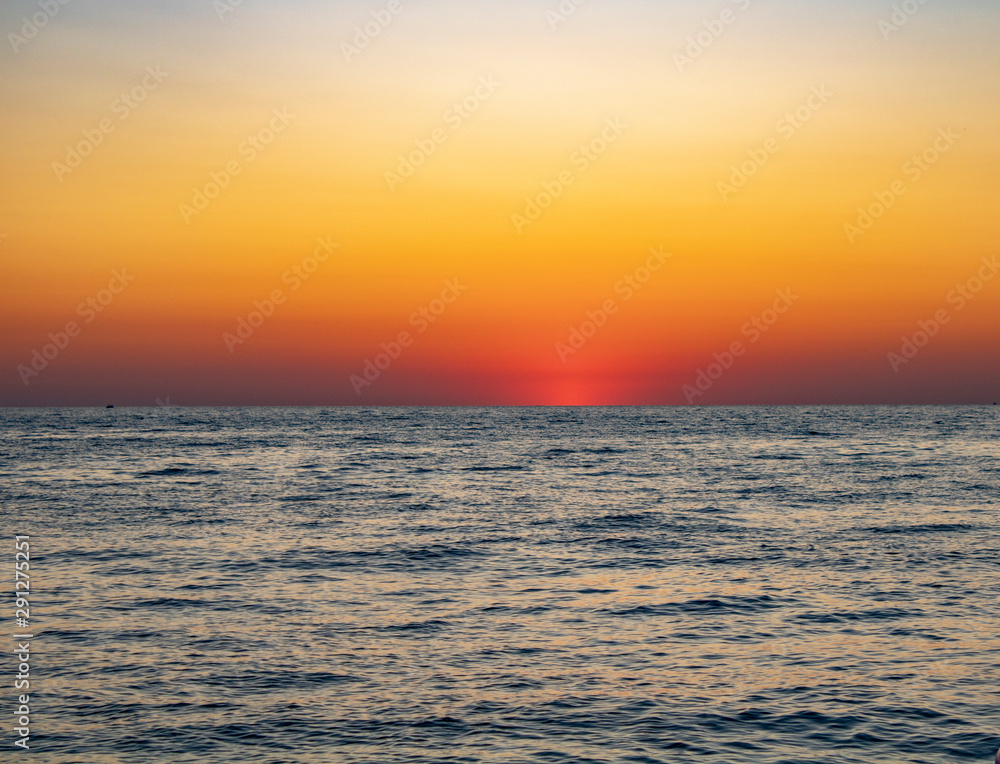Sunset over the black sea in summer Sunset over the black sea in summer