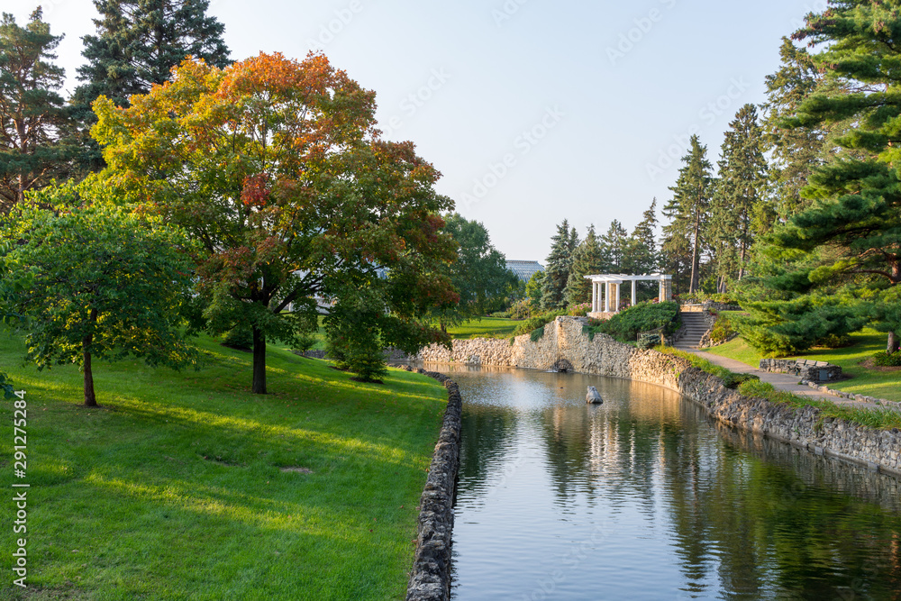Pergola and Pond in Como Park in Saint Paul