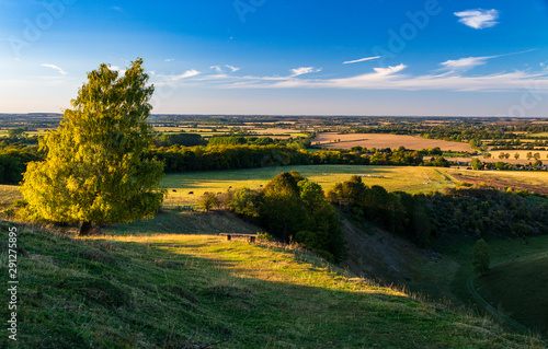 Quintessential view over central Bedfordshire from the Pegsdon Hills during the golden hour photo