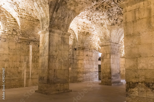Corridor in cellars of Diocletian's Palace, Split, Croatia - Image