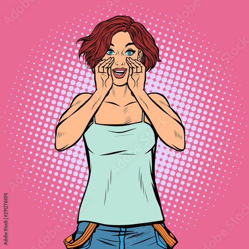a young woman calls shouts