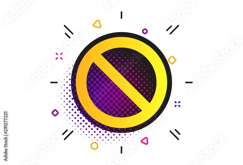 Blacklist sign icon. Halftone dots pattern. User not allowed symbol. Classic flat blacklist icon. Vector