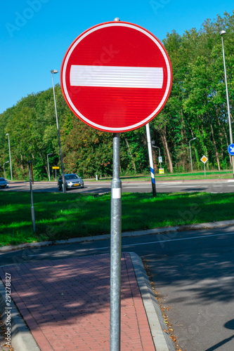 Dutch traffic sign oneway photo