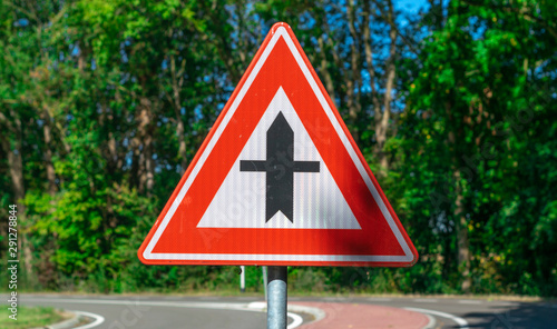 Dutch road sign crossroads with priority