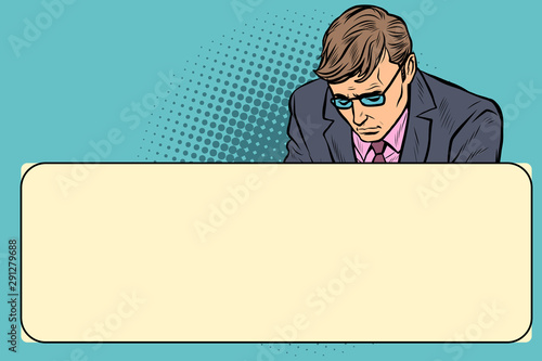 sad man. problems difficulty failure stress