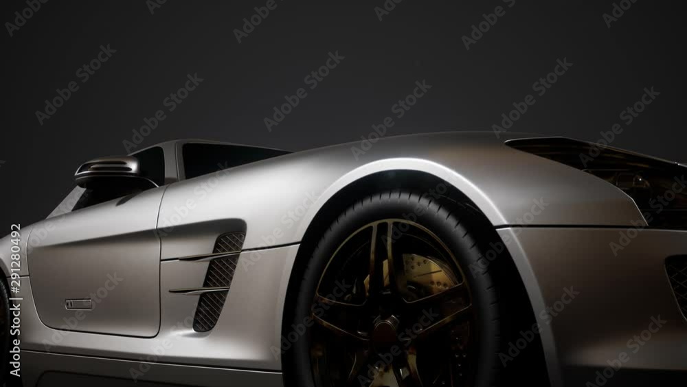 luxury sport car in dark studio with bright lights luxury sport car in dark studio with bright lights