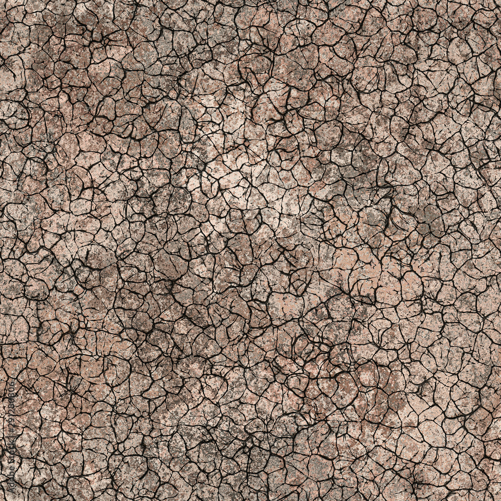 Naklejka premium Dry cracked ground surface seamless texture