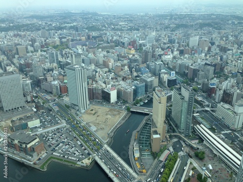 Aerial View of Yokohama City in Japan