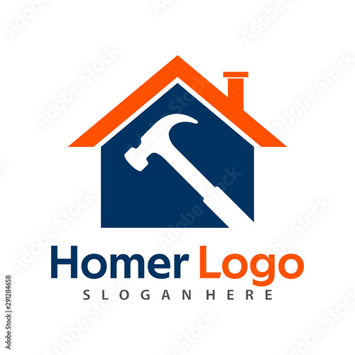 Home Construction Logo Design Template. House Building Store Logo Template