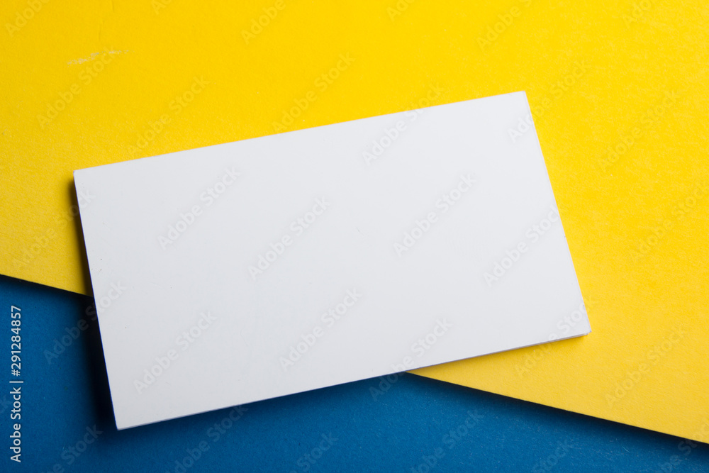 Business cards Mockup on color background. Flat Lay. copy space for text Business cards Mockup on color background. Flat Lay. copy space for text