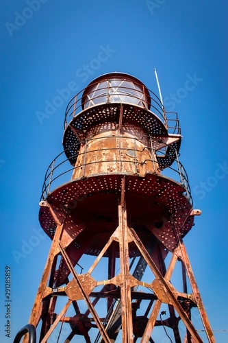 Lighthouse tower rusty .