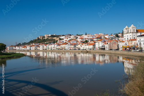 View of Alcacer do Sal cityscape from the other side of the Sado river photo