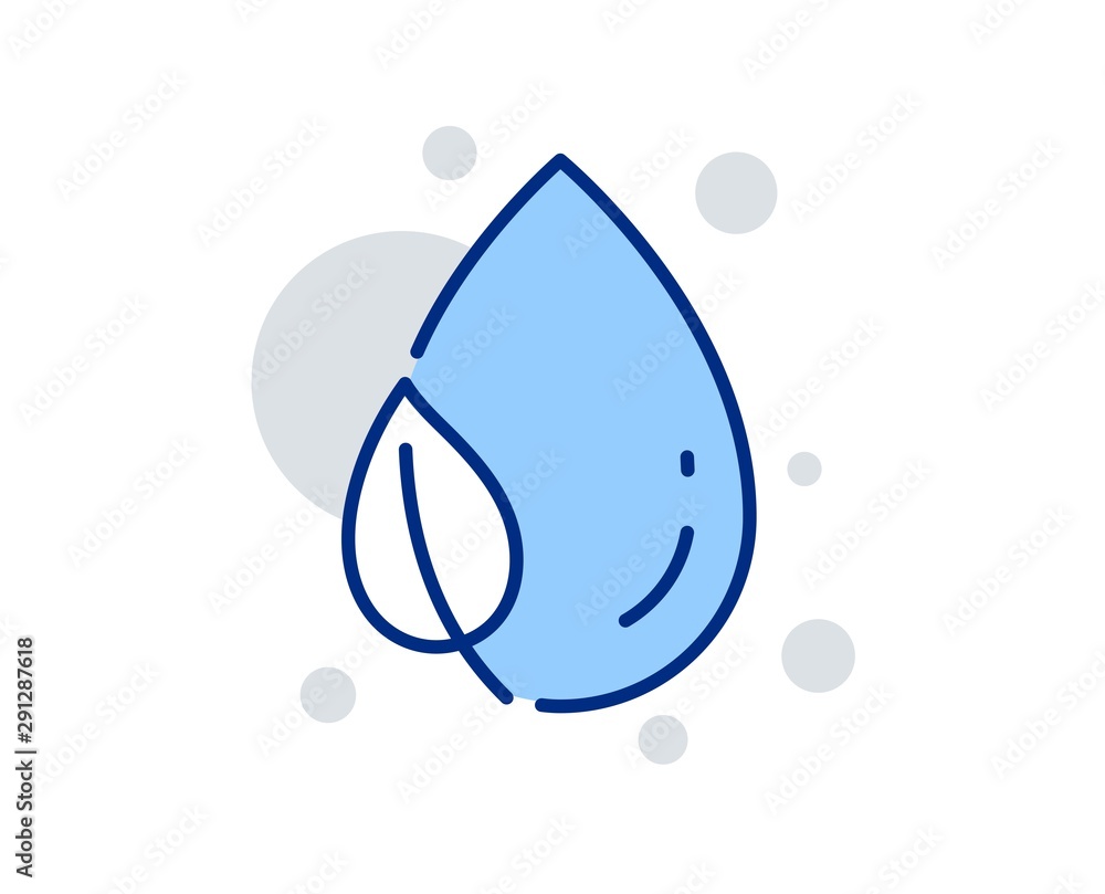 Mint leaf with water drop line icon. Nature plant dew sign. Environmental care symbol. Linear design sign. Colorful leaf dew icon. Vector Mint leaf with water drop line icon. Nature plant dew sign. Environmental care symbol. Linear design sign. Colorful leaf dew icon. Vector