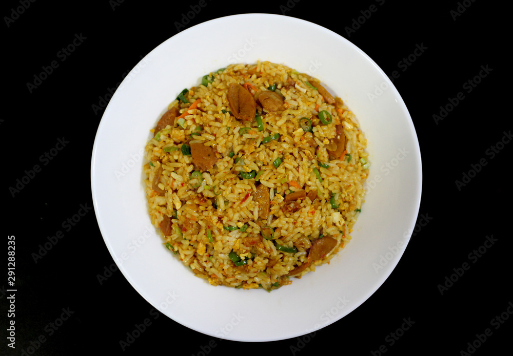 Simple fried rice with sausage Simple fried rice with sausage