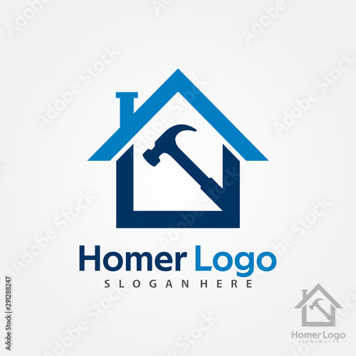 Home Construction Logo Design Template. House Building Store Logo Template