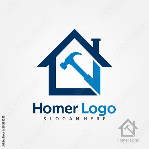 Home Construction Logo Design Template. House Building Store Logo Template