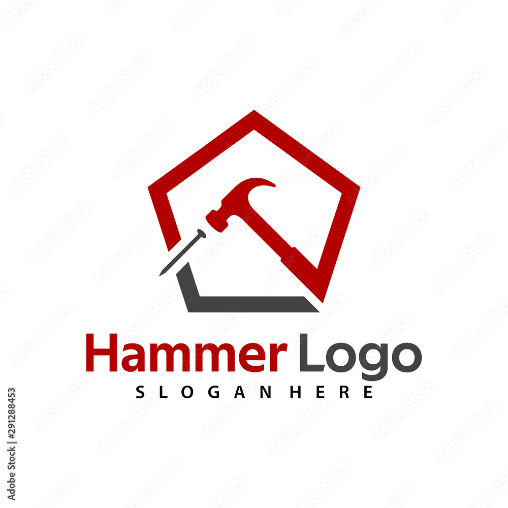 Hammer Logo Vector for construction, maintenance, property, home repairing business company. Hammer Logo Vector for construction, maintenance, property, home repairing business company.