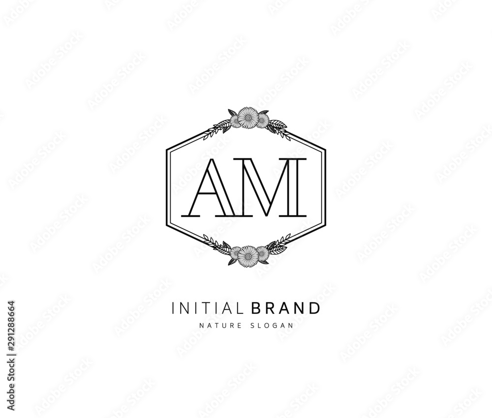 A M AM Beauty vector initial logo, handwriting logo of initial signature, wedding, fashion, jewerly, boutique, floral and botanical with creative template for any company or business. A M AM Beauty vector initial logo, handwriting logo of initial signature, wedding, fashion, jewerly, boutique, floral and botanical with creative template for any company or business.