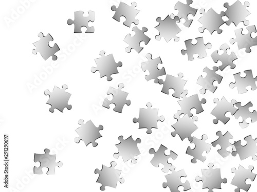 Game teaser jigsaw puzzle metallic silver parts 