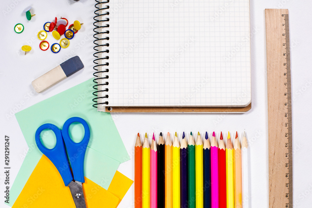 Naklejka premium School education objects isolated no people concept