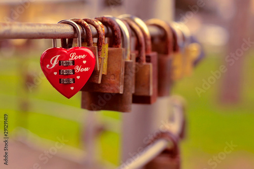 Locket of love - heart shaped padlock