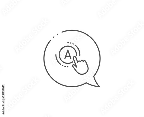 Ab testing line icon. Chat bubble design. Ui test button sign. Outline concept. Thin line ab testing icon. Vector