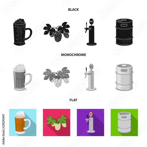 Vector illustration of pub and bar sign. Collection of pub and interior stock vector illustration.