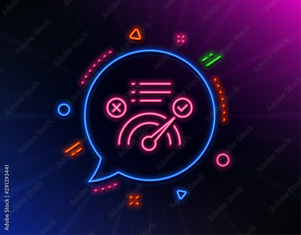 Correct answer line icon. Neon laser lights. Accepted or confirmed sign. Approved symbol. Glow laser speech bubble. Neon lights chat bubble. Banner badge with correct answer icon. Vector Correct answer line icon. Neon laser lights. Accepted or confirmed sign. Approved symbol. Glow laser speech bubble. Neon lights chat bubble. Banner badge with correct answer icon. Vector
