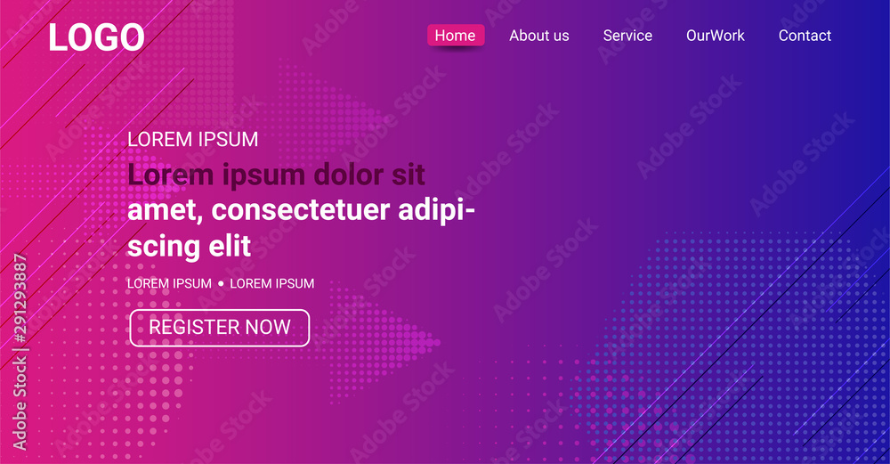 Website banner, abstract Purple and blue color gradient background
