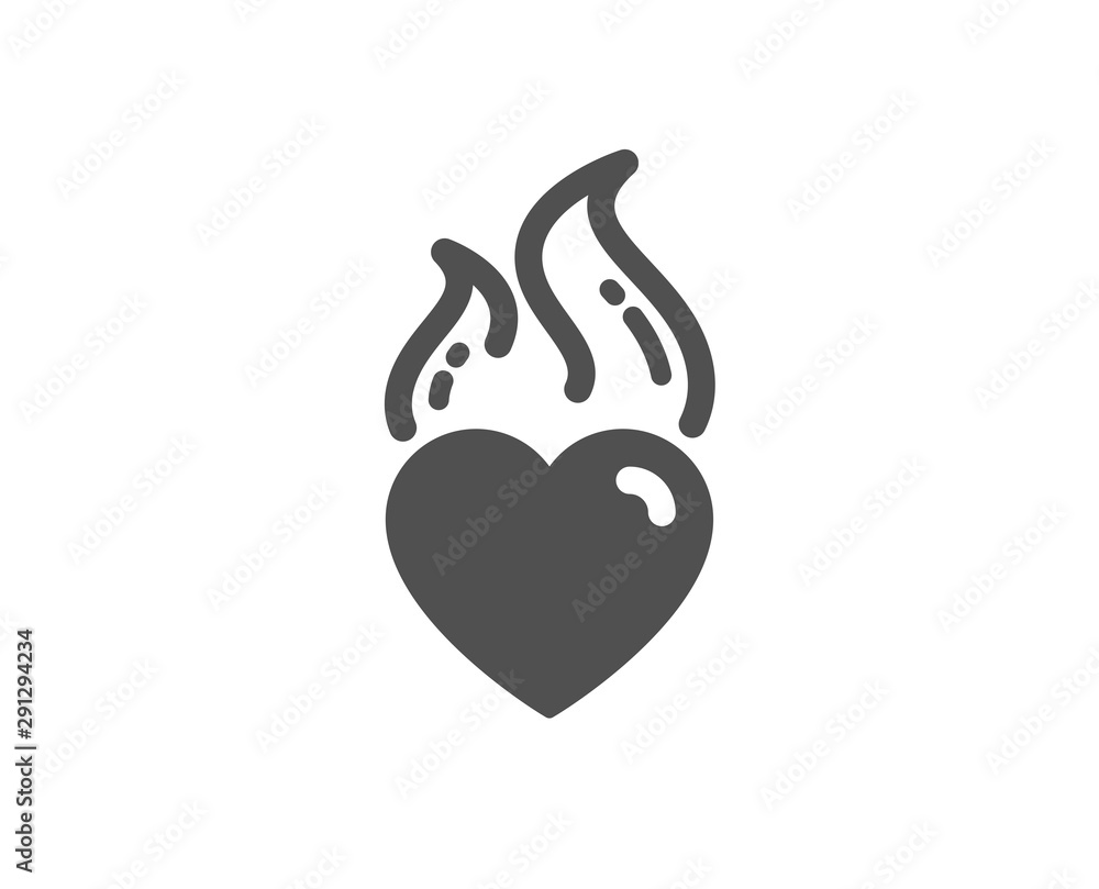 Love fire emotion sign. Heart flame icon. Valentine day symbol. Classic flat style. Simple heart flame icon. Vector Love fire emotion sign. Heart flame icon. Valentine day symbol. Classic flat style. Simple heart flame icon. Vector