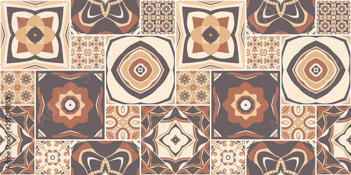 Patchwork seamless pattern. tiles. azulejos. Vector.