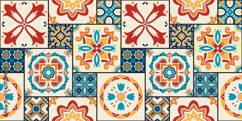Traditional ornate portuguese decorative tiles azulejos.