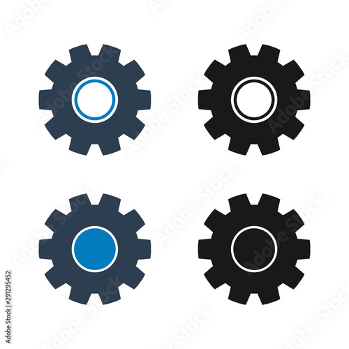 Settings, Gear Icon Set. Flat style vector EPS.