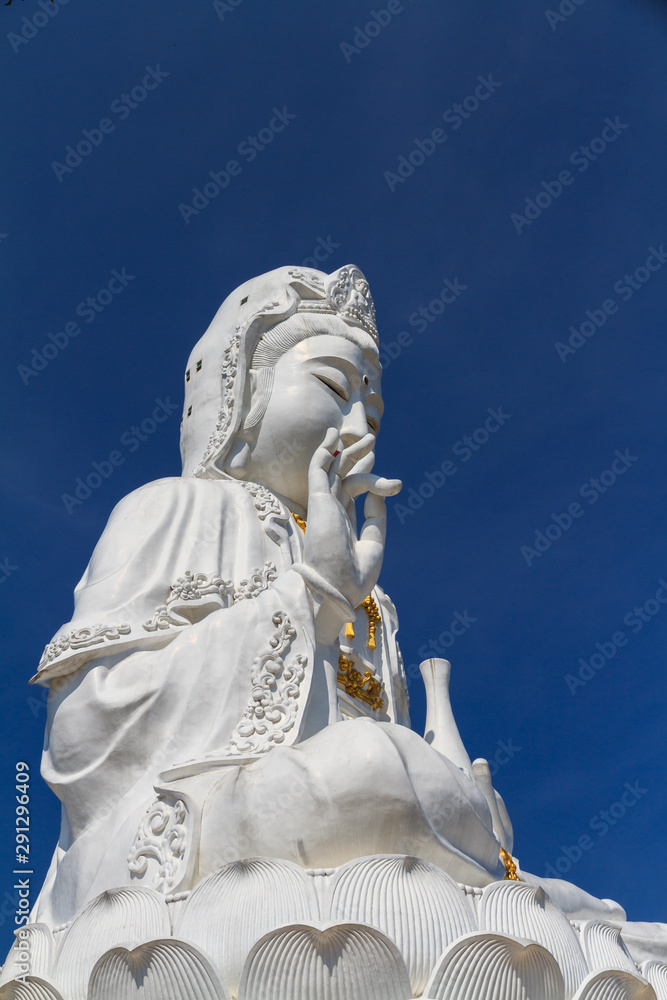 Guan Yin statue at Wat Huay Pla Kang is a temple complex containing a big Buddha statue, North of Chiang Rai City,Thailand.