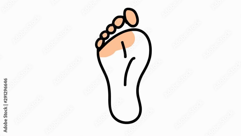 foot hand drawn illustration animation sketch with transparent