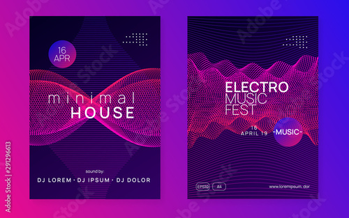 Dj event. Energy discotheque brochure set. Dynamic gradient shape and line. Dj event neon flyer. Techno trance party. Electro dance music. Electronic sound. Club fest poster.