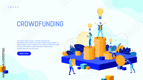 Trendy flat illustration. Crowdfunding page concept. Template for your design works. Vector graphics.