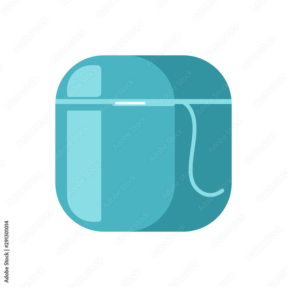 Teeth floss icon. Dental floss symbol in flat style isolated Teeth floss icon. Dental floss symbol in flat style isolated