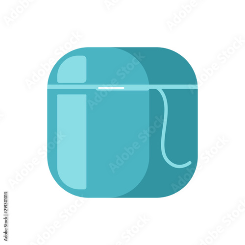 Teeth floss icon. Dental floss symbol in flat style isolated