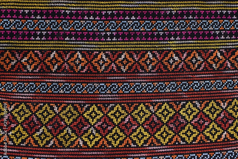Woven fabrics of Nan Province close-up
