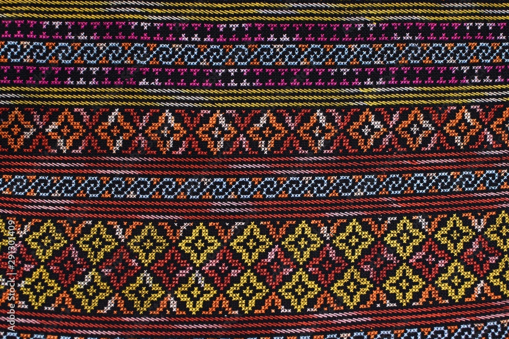 Woven fabrics of Nan Province close-up Woven fabrics of Nan Province close-up