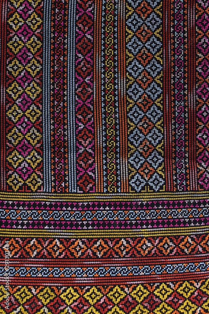 Woven fabrics of Nan Province close-up Woven fabrics of Nan Province close-up