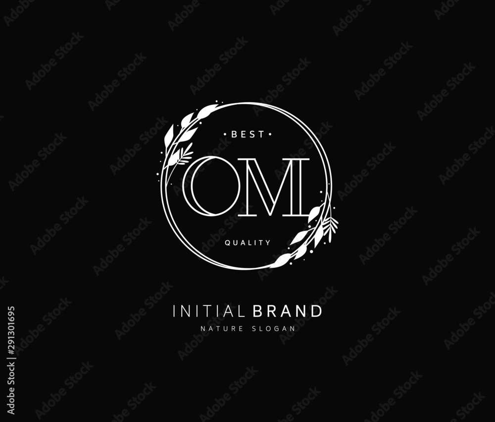 Initial Letter OM Logotype Company Name Blue Circle and Swoosh Design.  Vector Logo for Business and Company Identity Stock Vector - Illustration  of capital, initial: 203854407